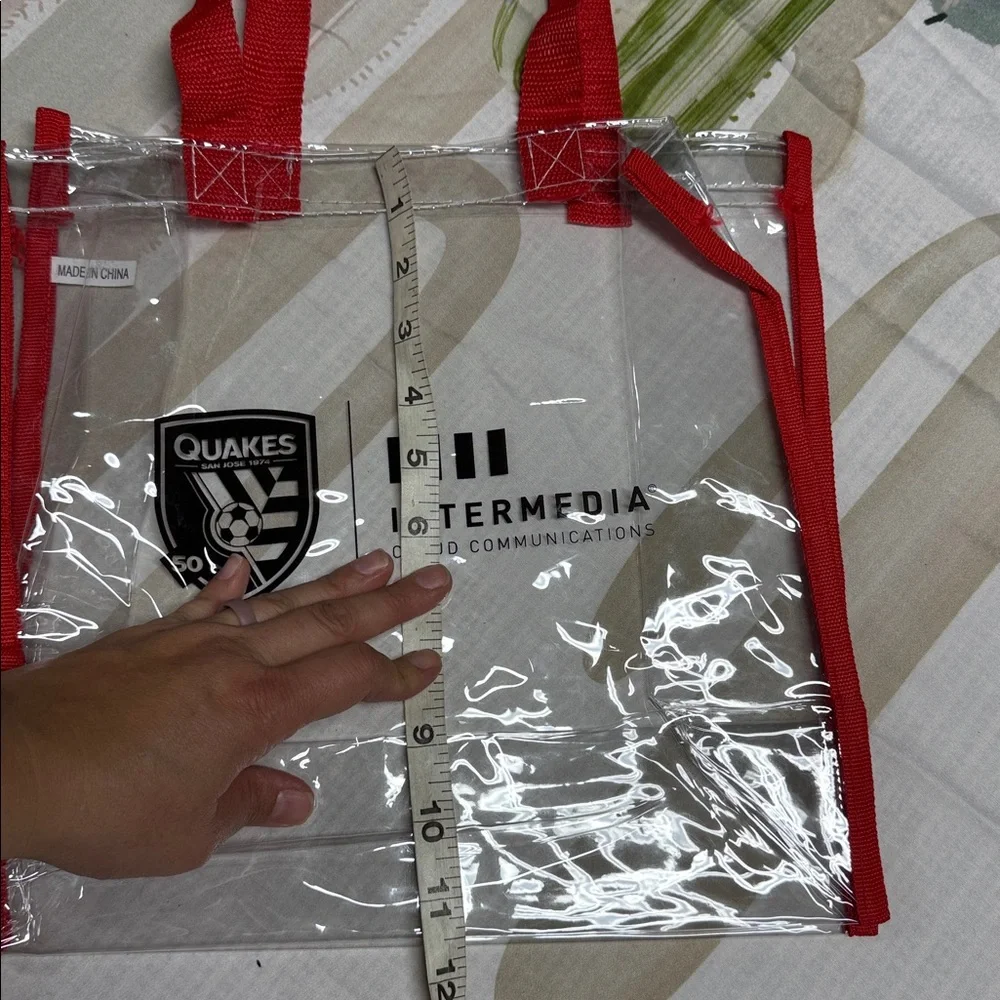 Clear plastic San Jose earthquakes transparent red stadium approved Tote Bag